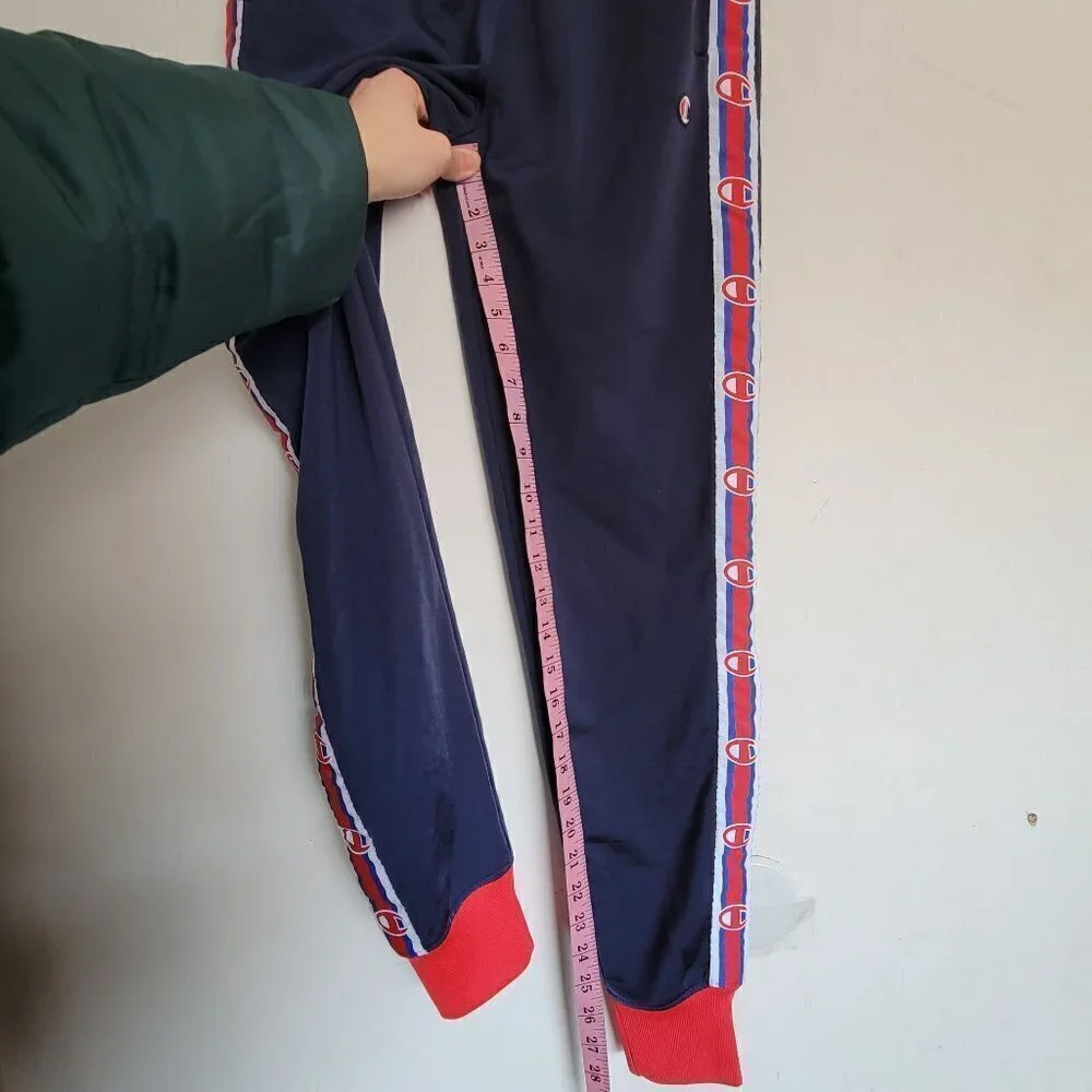 Champion Men's Vintage Striped Drawstring Pull On Jogger Sweatpants Blue Size XS